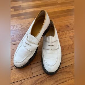White Leather Loafers